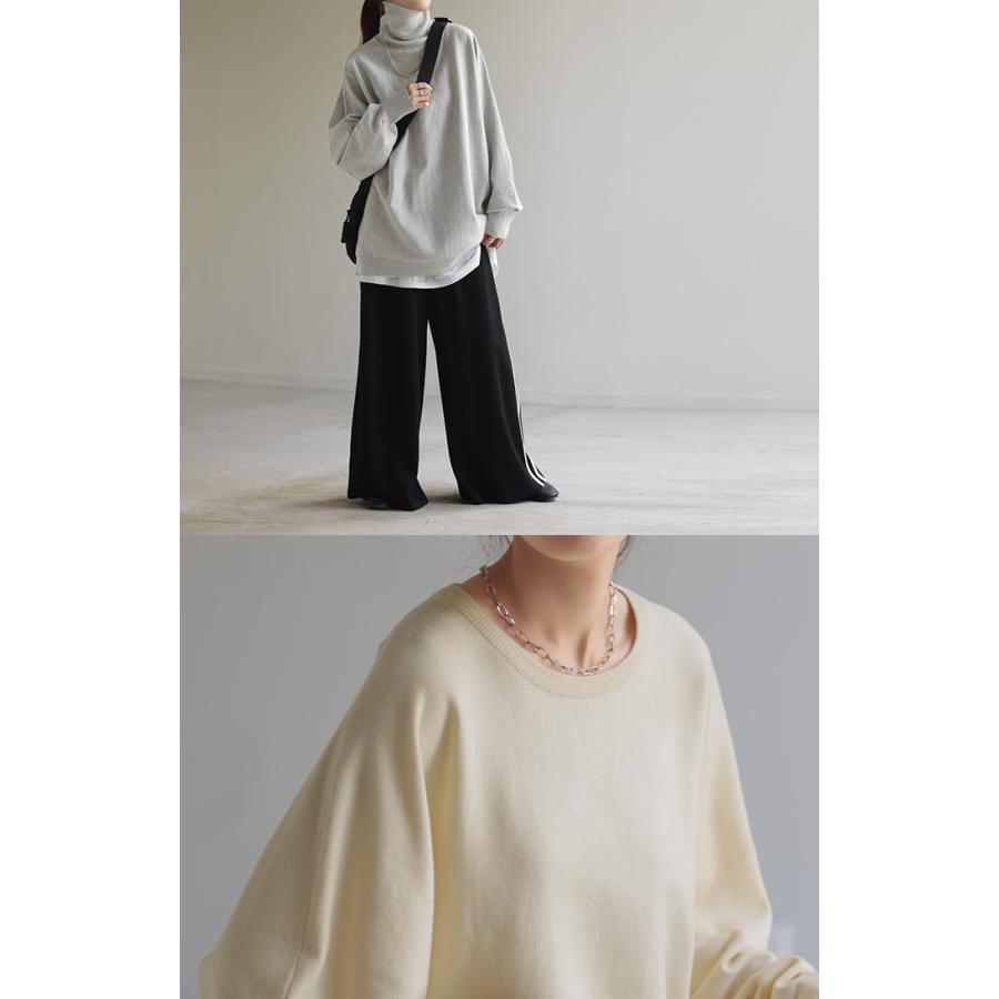 ニット レディース トップス ドルマン ドルマンスリーブ コクーン 体型カバー Vネック ハイネック クルーネック | HUG.U | 25