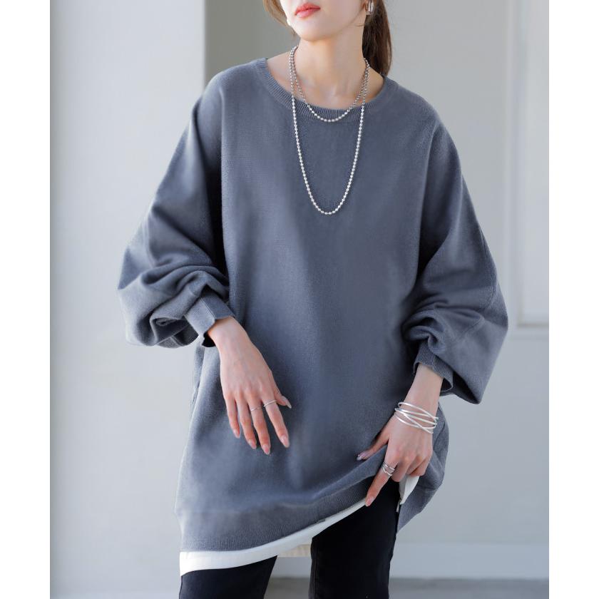 ニット レディース トップス ドルマン ドルマンスリーブ コクーン 体型カバー Vネック ハイネック クルーネック | HUG.U | 16