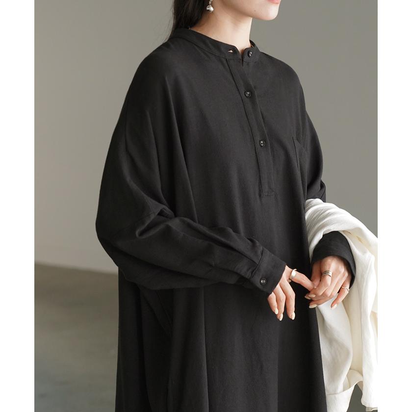 まりあんぬ様 ワンピース M紺 M-［medium］ウールガーゼワンピース Abbie / ブラック | days