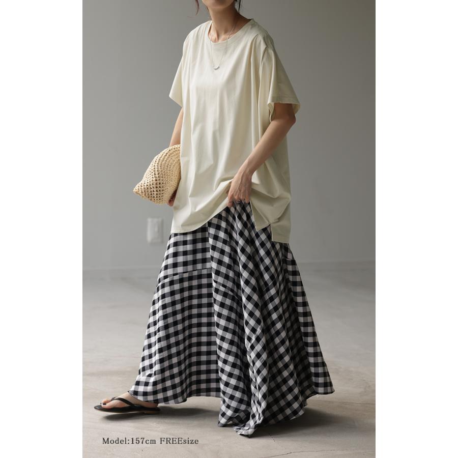 Tシャツ 接触冷感 ロング レディース トップス ティーシャツ 涼しい 薄手 カットソー ドルマン ビッグ | HUG.U | 07