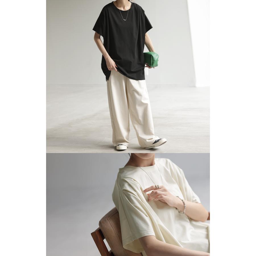 Tシャツ 接触冷感 ロング レディース トップス ティーシャツ 涼しい 薄手 カットソー ドルマン ビッグ | HUG.U | 10