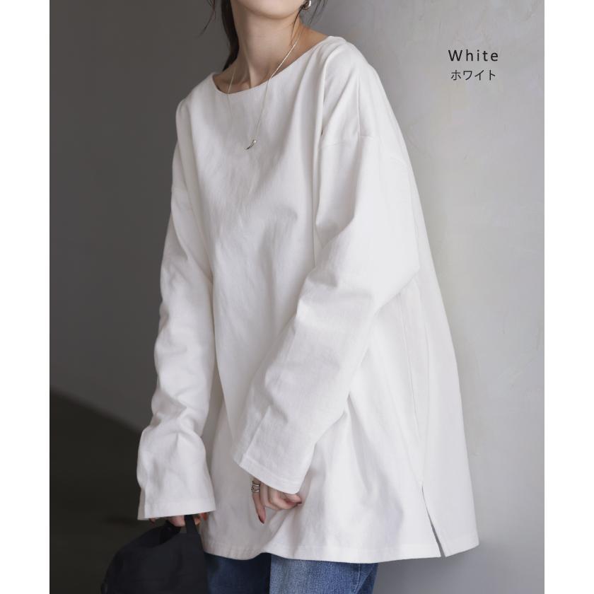 カットソー レディース ロンT 選べる Uネック Vネック 綿100% レディース トップス ティーシャツ 無地 長袖 Tシャツ | HUG.U | 24