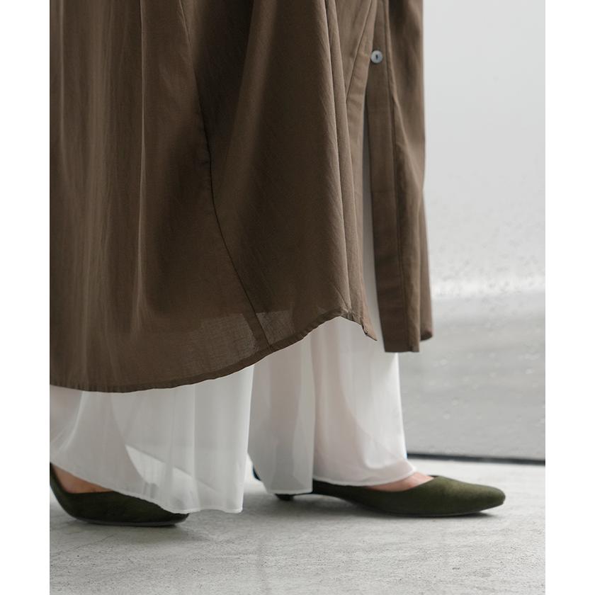 ペチパンツ メッシュ 綿 レディース レイヤード ペチコート ワイド パンツ 無地 コットン シアー 切り替え | HUG.U | 08