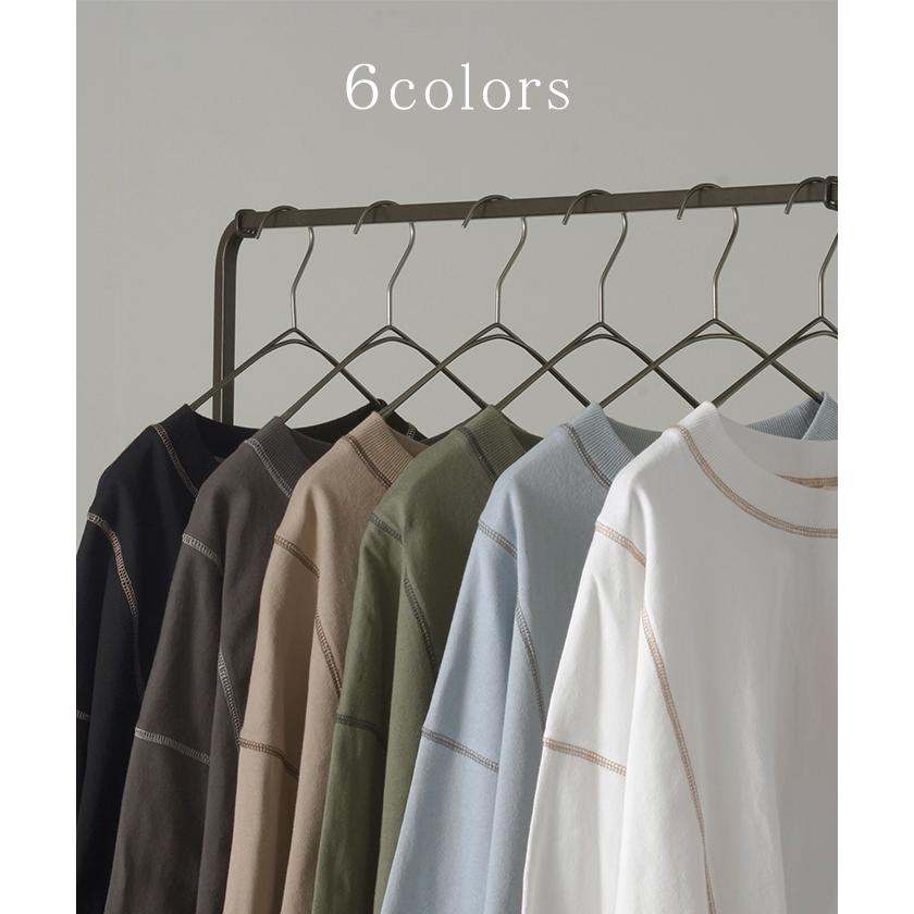 カットソー T レディース ティーシャツ 無地 長袖 Tシャツ ロング チュニック 綿100 ルーズ ビッグ | HUG.U | 13