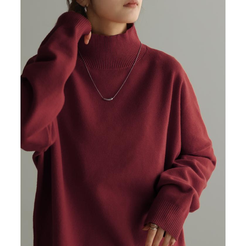 ニット タートルネック レディース セーター 体型カバー タートルニット トップス 長袖 ハイネック ハイネックニット | HUG.U | 15