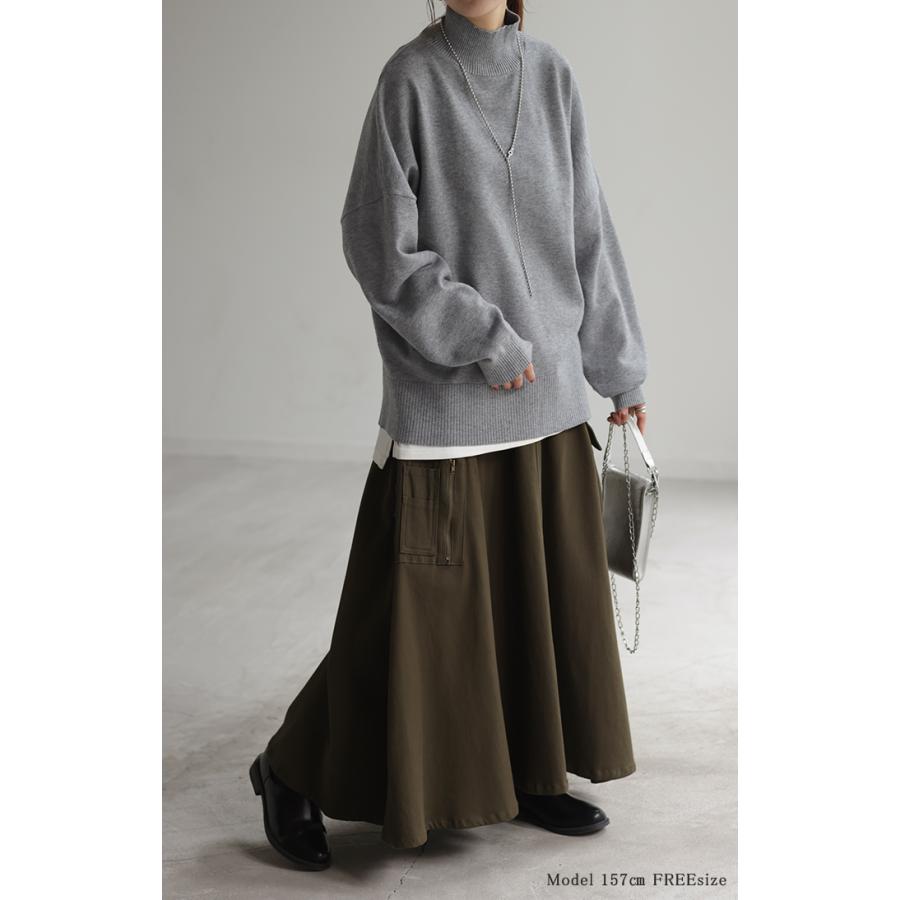 ニット タートルネック レディース セーター 体型カバー タートルニット トップス 長袖 ハイネック ハイネックニット | HUG.U | 16