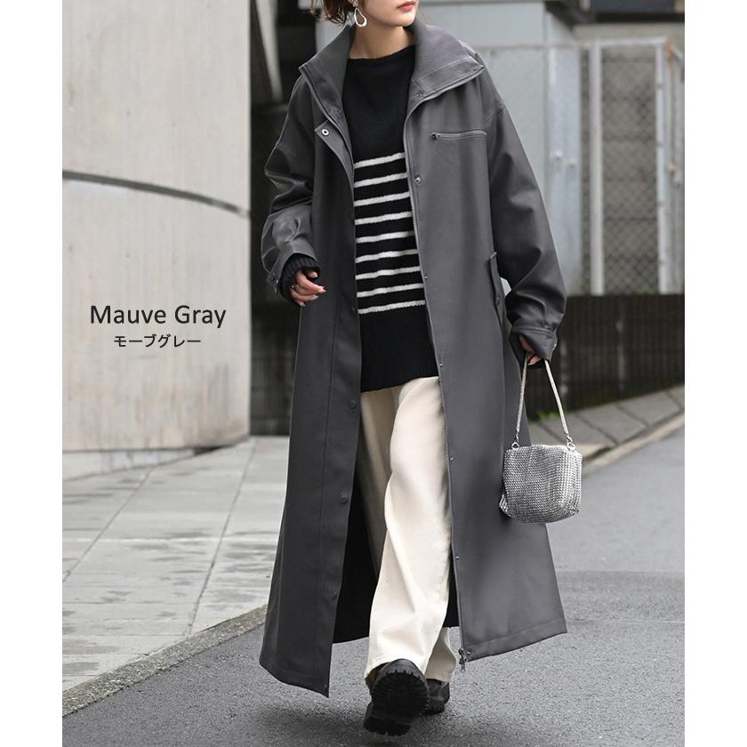 HUG.U（ハグユー） アウター コート ロング レザー風 レディース