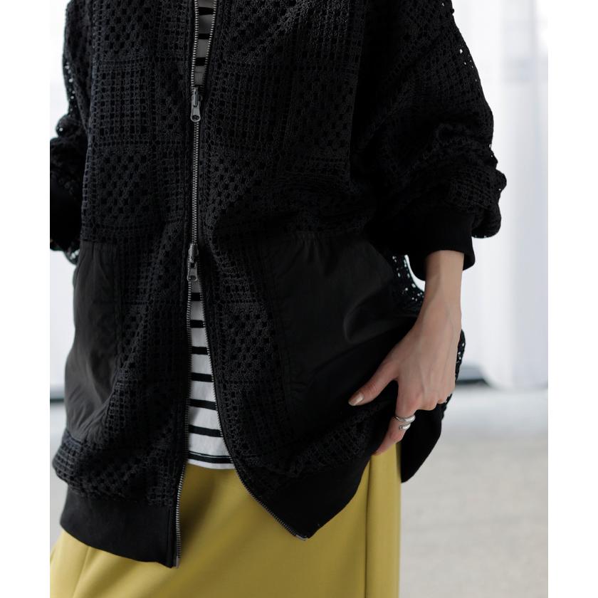 ブルゾン レース 撥水 リバーシブル レディース アウター ロング ナイロン ジャケット ジャンパー 羽織 | HUG.U | 14