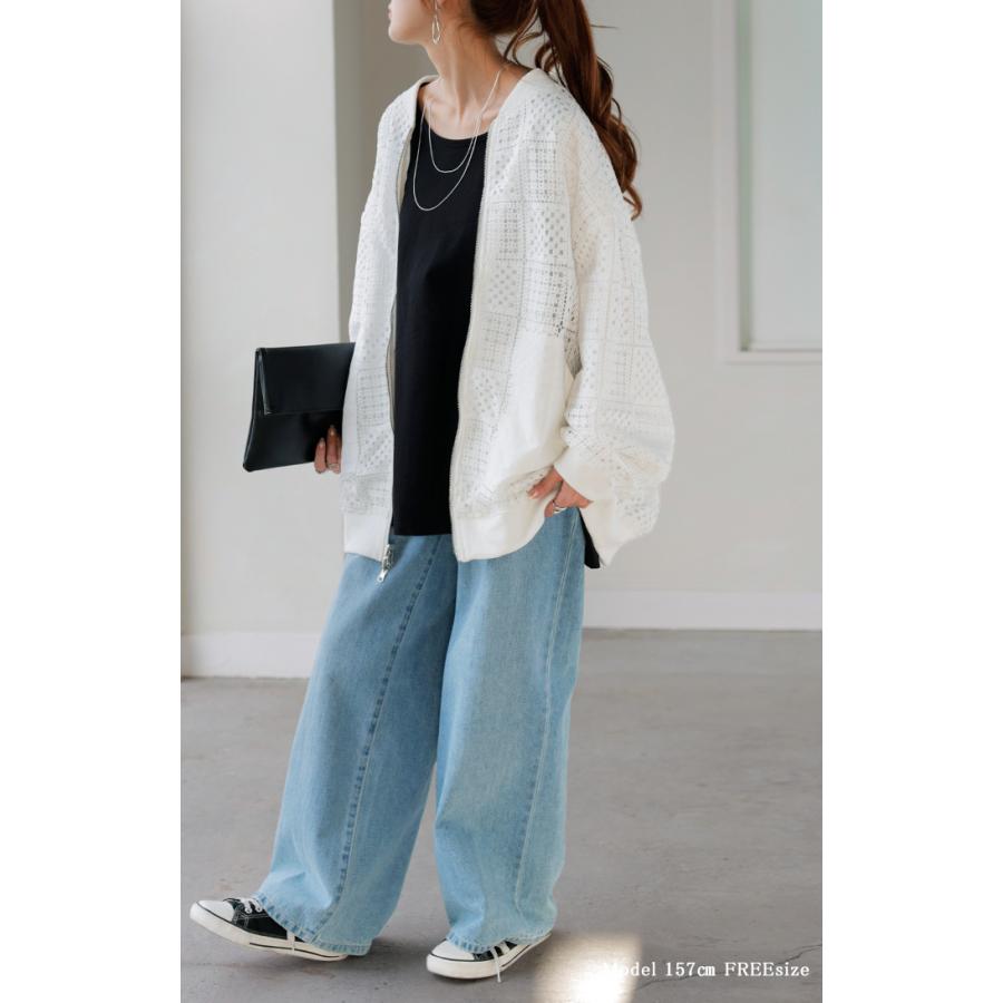 ブルゾン レース 撥水 リバーシブル レディース アウター ロング ナイロン ジャケット ジャンパー 羽織 | HUG.U | 18