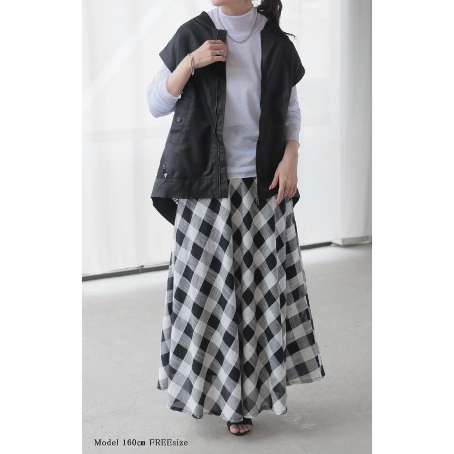 アウター 袖取り外し可 2WAY ブルゾン ベスト レース レディース ロング ジャケット ジャンパー MA-1 ミリタリー ドルマン 羽織 ライトアウター オーバーサイズ | HUG.U | 07