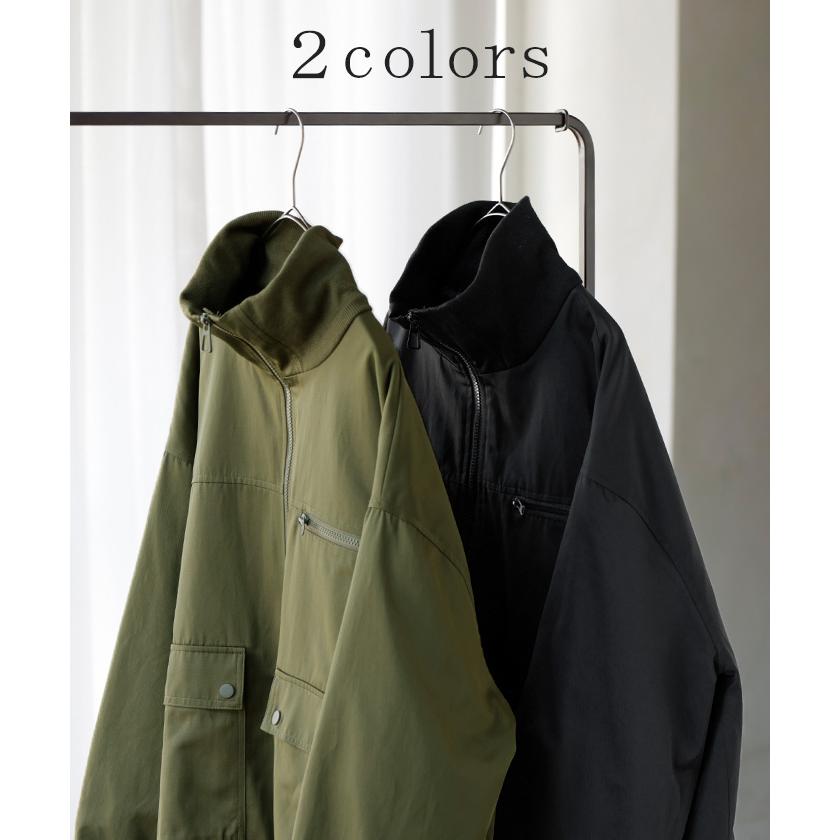 アウター ジャケット 中綿 ミリタリー レディース ロング コート ブルゾン オーバー ハイネック あったか 羽織 YKK ダブルジップ ボタン ポケット ドロスト | HUG.U | 13