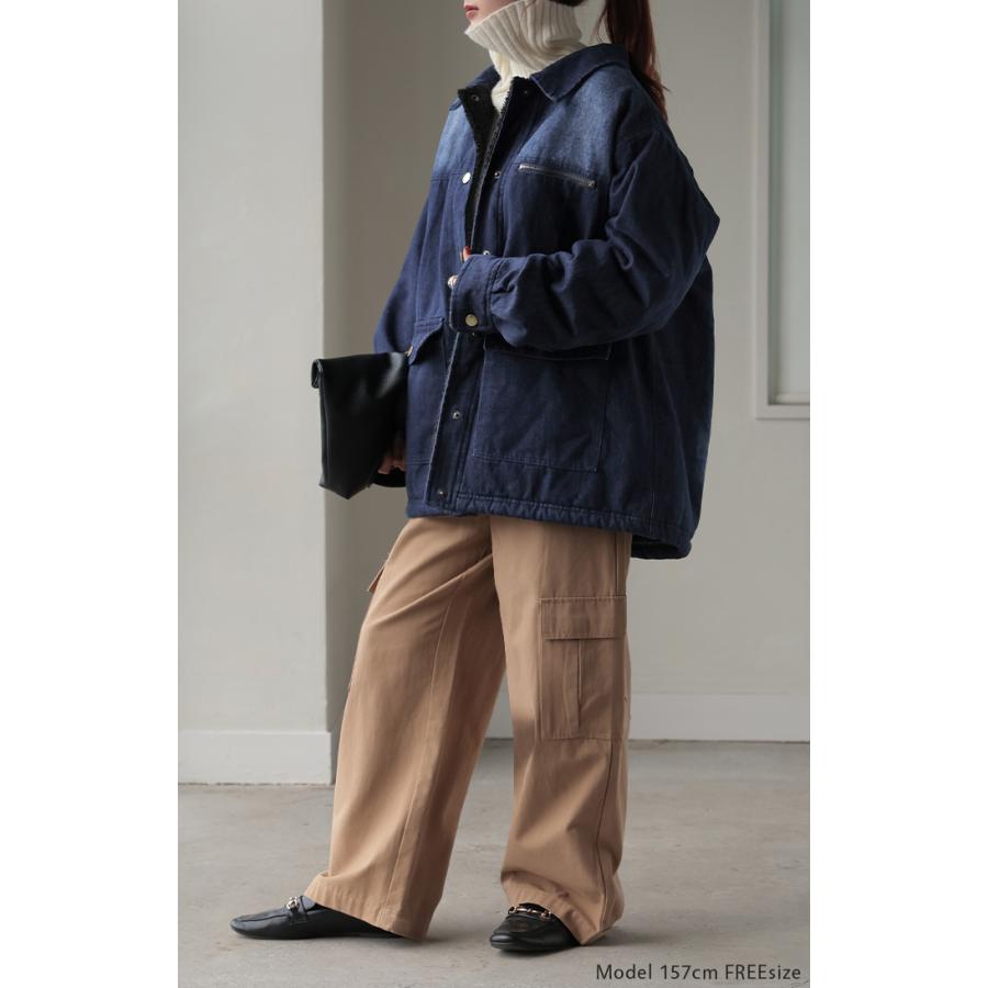 Gジャン デニム ボア アウター デニムジャケット レディース ボアアウター トップス ジャケット ブルゾン | HUG.U | 07