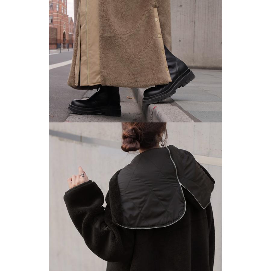 ボアコート フード アウター レディース ボア ロング コート パーカー ジャケット ブルゾン ボアパーカー | HUG.U | 13