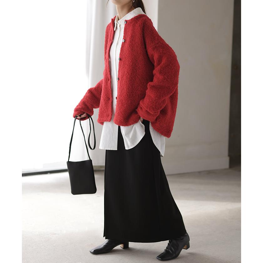 カーディガン ニット レディース セーター トップス 長袖 カーデ ニットカーディガン ロングカーデ ブークレニット | HUG.U | 20