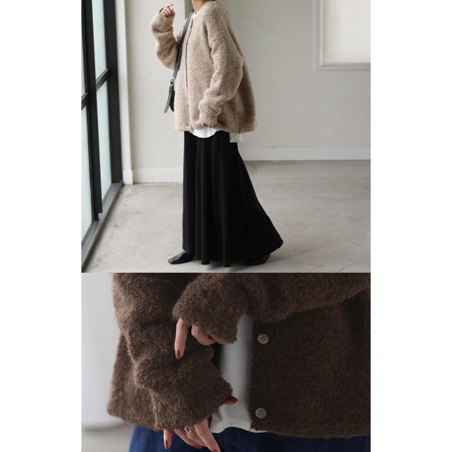 カーディガン ニット レディース セーター トップス 長袖 カーデ ニットカーディガン ロングカーデ ブークレニット | HUG.U | 12