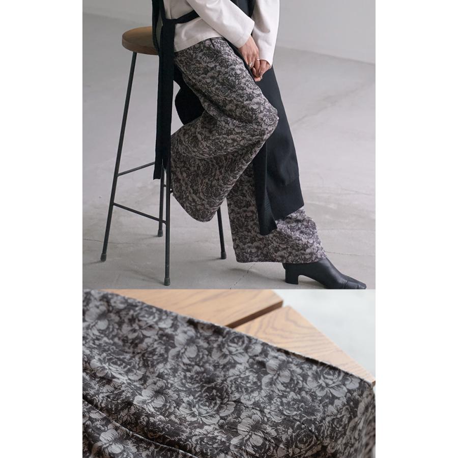 パンツ 別売り セットアップ可 ワイド ジャガード レディース ロング ワイドパンツ 太い ガウチョ ガウチョパンツ ズボン ずぼん | HUG.U | 13