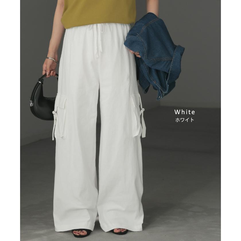 パンツ カーゴ ワイド ロング 綿100％ レディース ボトムス ボトム ハイウエスト ズボン ずぼん ロングパンツ | HUG.U | 20