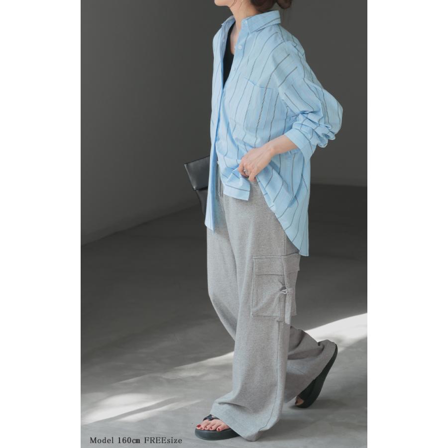 パンツ カーゴ ワイド ロング 綿100％ レディース ボトムス ボトム ハイウエスト ズボン ずぼん ロングパンツ | HUG.U | 09