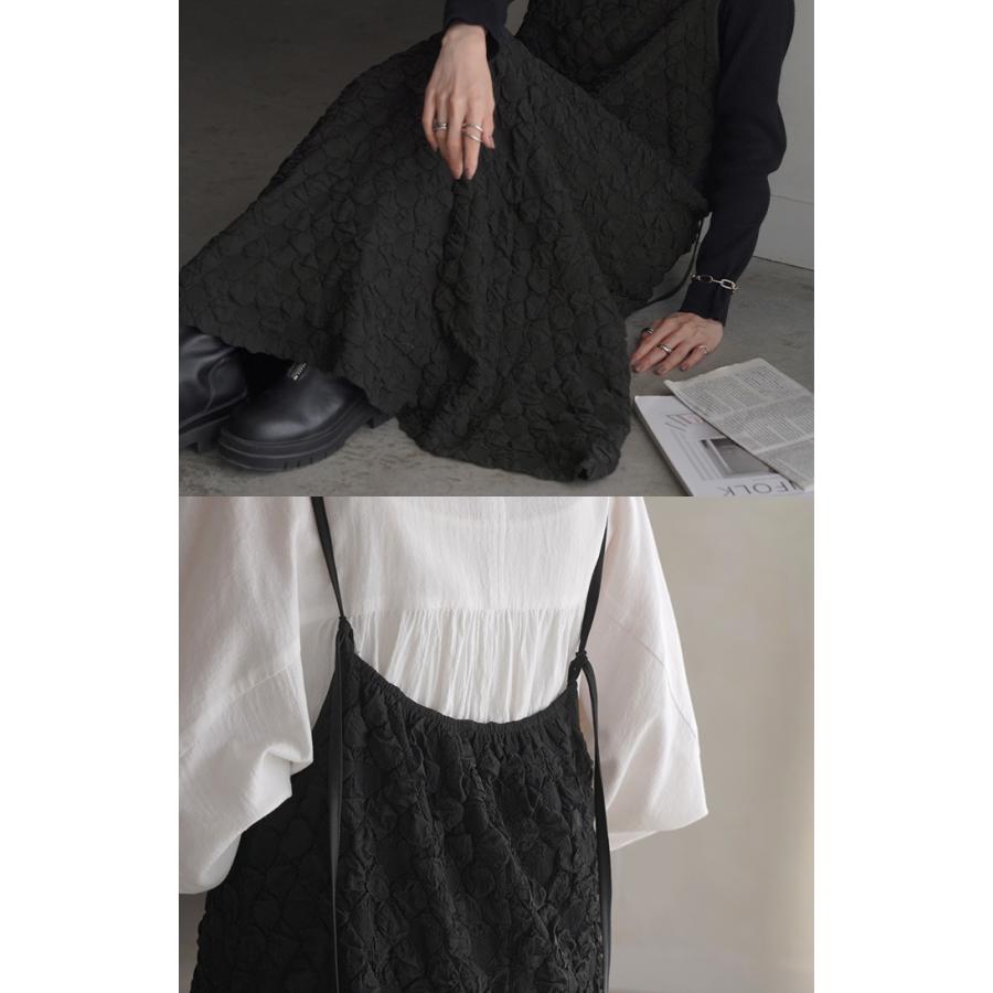ワンピース ぽこぽこ ジャガード キャミワンピ ワンピ レディース キャミソールワンピース ロング ロングワンピース | HUG.U | 12
