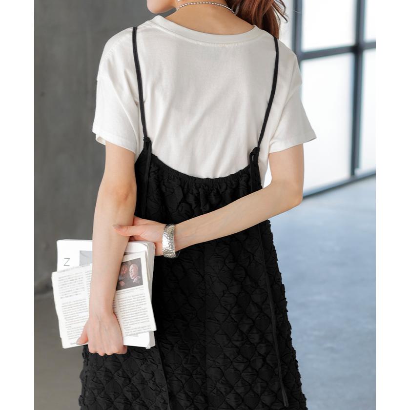 ワンピース ぽこぽこ ジャガード キャミワンピ ワンピ レディース キャミソールワンピース ロング ロングワンピース | HUG.U | 03