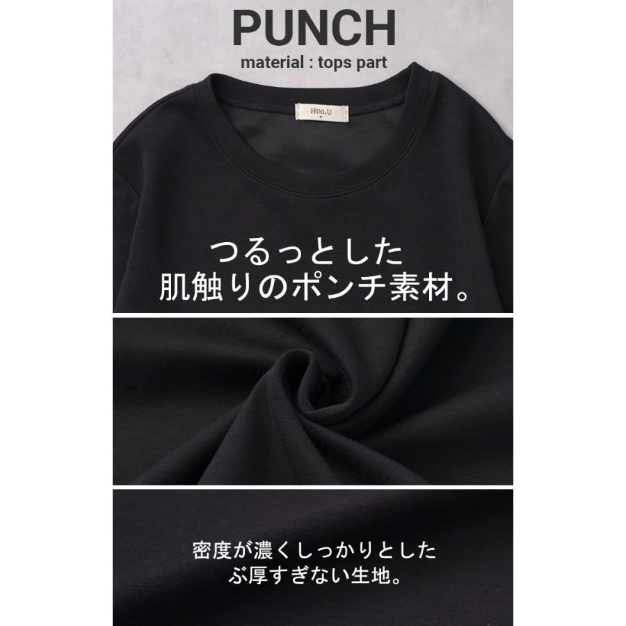 ワンピース 異素材 ジャガード ポンチ レディース ロング ロングワンピース Aライン フレア Uネック ハイウエスト | HUG.U | 18