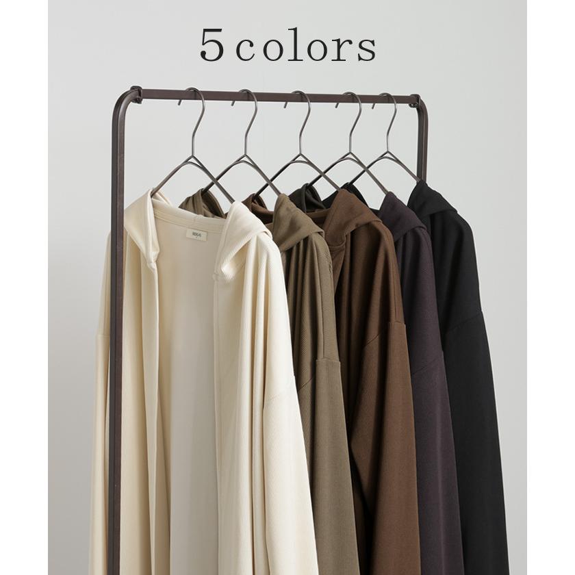 カーディガン ロング 変形 レディース アウター 長袖 フード ドルマン 無地 お尻が隠れる ニット 羽織 | HUG.U | 14