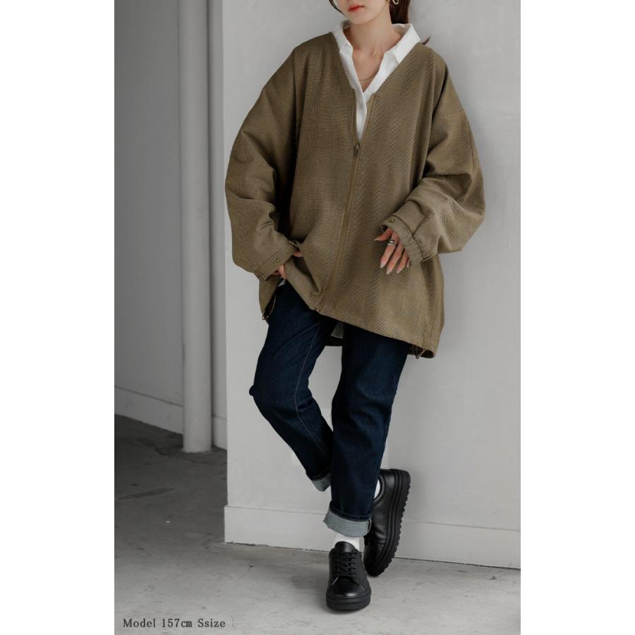 ジャケット ドルマン レディース アウター トップス オーバー お尻が隠れる ジャンパー コート 無地 長袖 Vネック ライトアウター dolmanouter | HUG.U | 16
