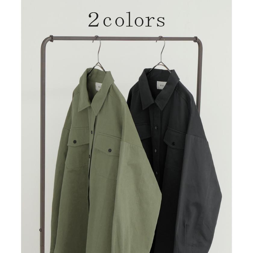 ジャケット バック プリント レディース アウター 綿100％ ロング 襟 無地 長袖 羽織 ライトアウター ミリタリージャケット | HUG.U | 11