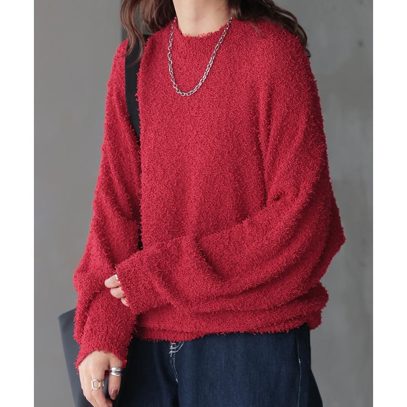 ニット セーター ロング レディース トップス 長袖 無地 ハイネック 長い ドルマンスリーブ プルオーバー | HUG.U | 09