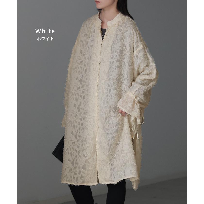 シャツ チュニック ワンピース ジャガード ブラウス ロング シャツワンピース シャツワンピ レディース ロングワンピース ロングワンピ マキシ | HUG.U | 14