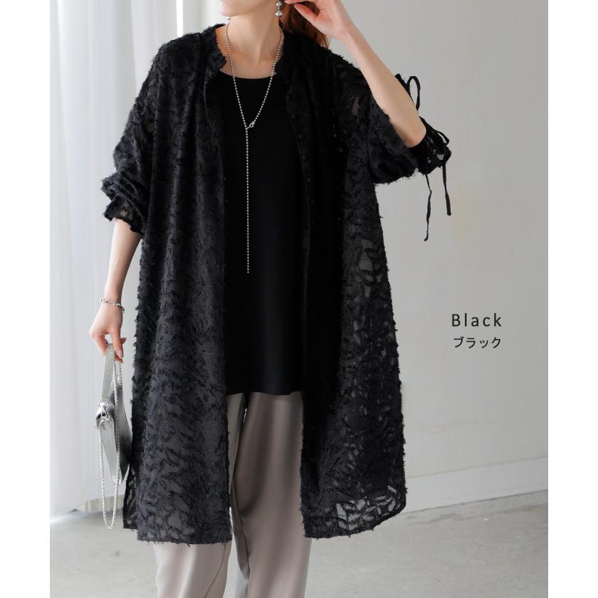 シャツ チュニック ワンピース ジャガード ブラウス ロング シャツワンピース シャツワンピ レディース ロングワンピース ロングワンピ マキシ | HUG.U | 18