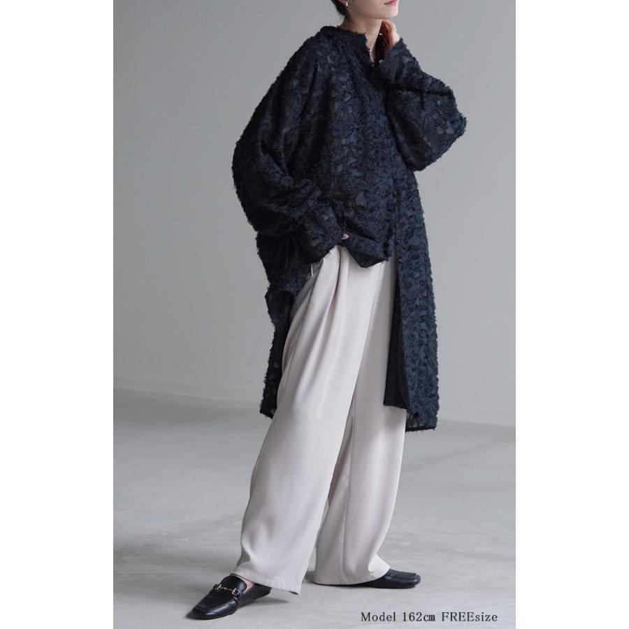 シャツ チュニック ワンピース ジャガード ブラウス ロング シャツワンピース シャツワンピ レディース ロングワンピース ロングワンピ マキシ | HUG.U | 22