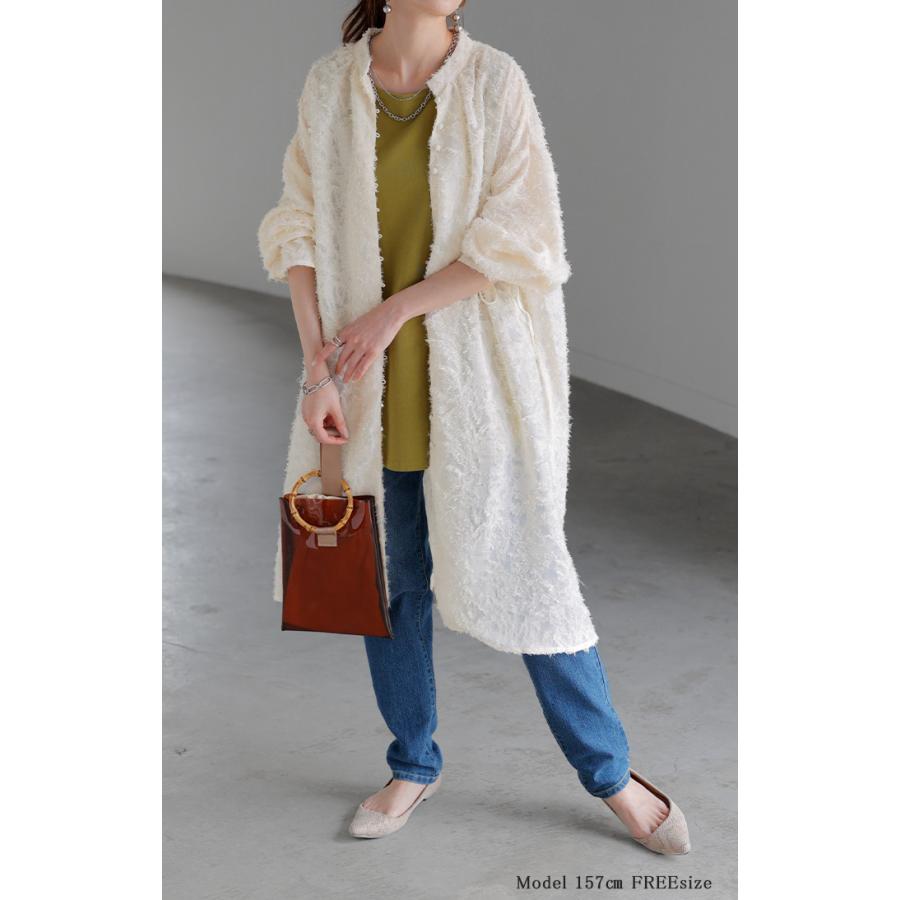 シャツ チュニック ワンピース ジャガード ブラウス ロング シャツワンピース シャツワンピ レディース ロングワンピース ロングワンピ マキシ | HUG.U | 22