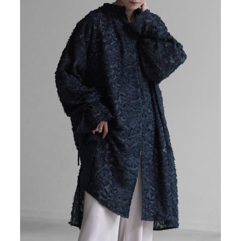 シャツ チュニック ワンピース ジャガード ブラウス ロング シャツワンピース シャツワンピ レディース ロングワンピース ロングワンピ マキシ | HUG.U | 08