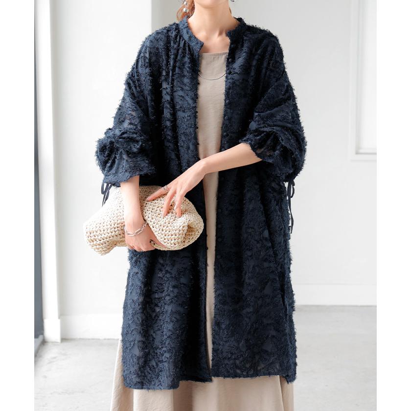 シャツ チュニック ワンピース ジャガード ブラウス ロング シャツワンピース シャツワンピ レディース ロングワンピース ロングワンピ マキシ | HUG.U | 08