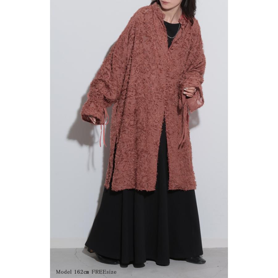 シャツ チュニック ワンピース ジャガード ブラウス ロング シャツワンピース シャツワンピ レディース ロングワンピース ロングワンピ マキシ | HUG.U | 10