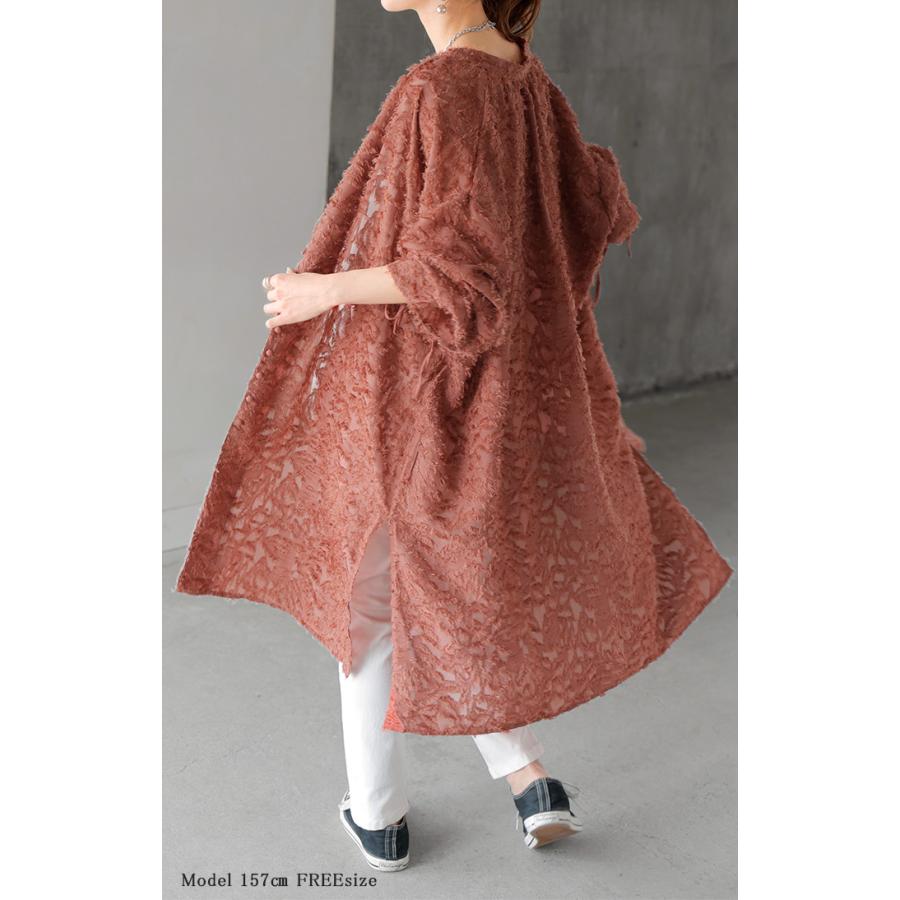 シャツ チュニック ワンピース ジャガード ブラウス ロング シャツワンピース シャツワンピ レディース ロングワンピース ロングワンピ マキシ | HUG.U | 10