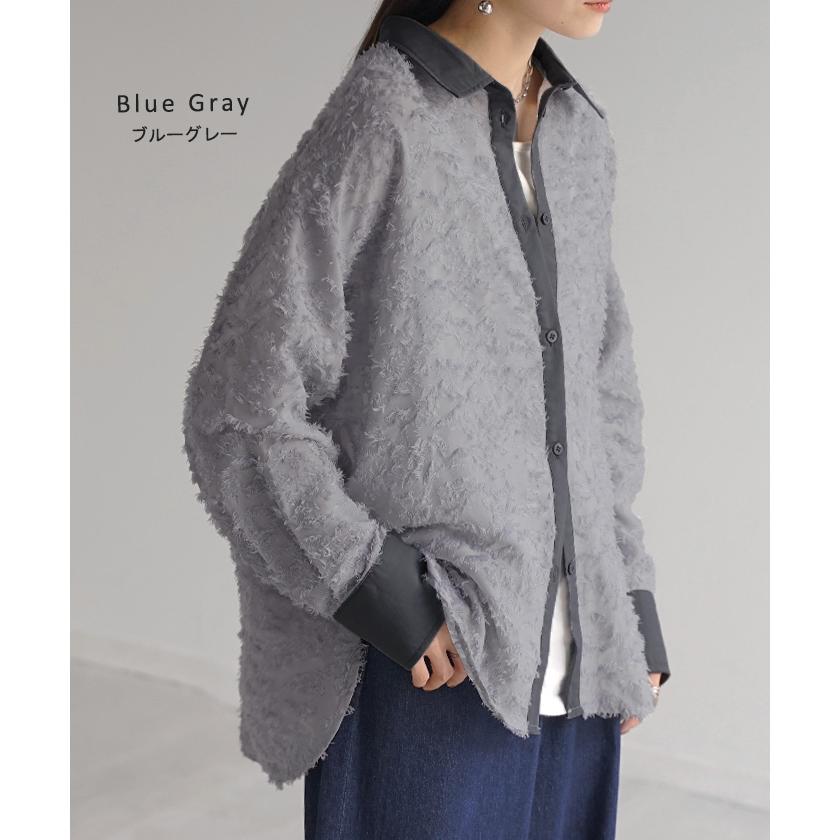 ohga ジャガードブラウス 長袖 中古・古着通販】OHGA (オオガ) ジャガードギャザーブラウス