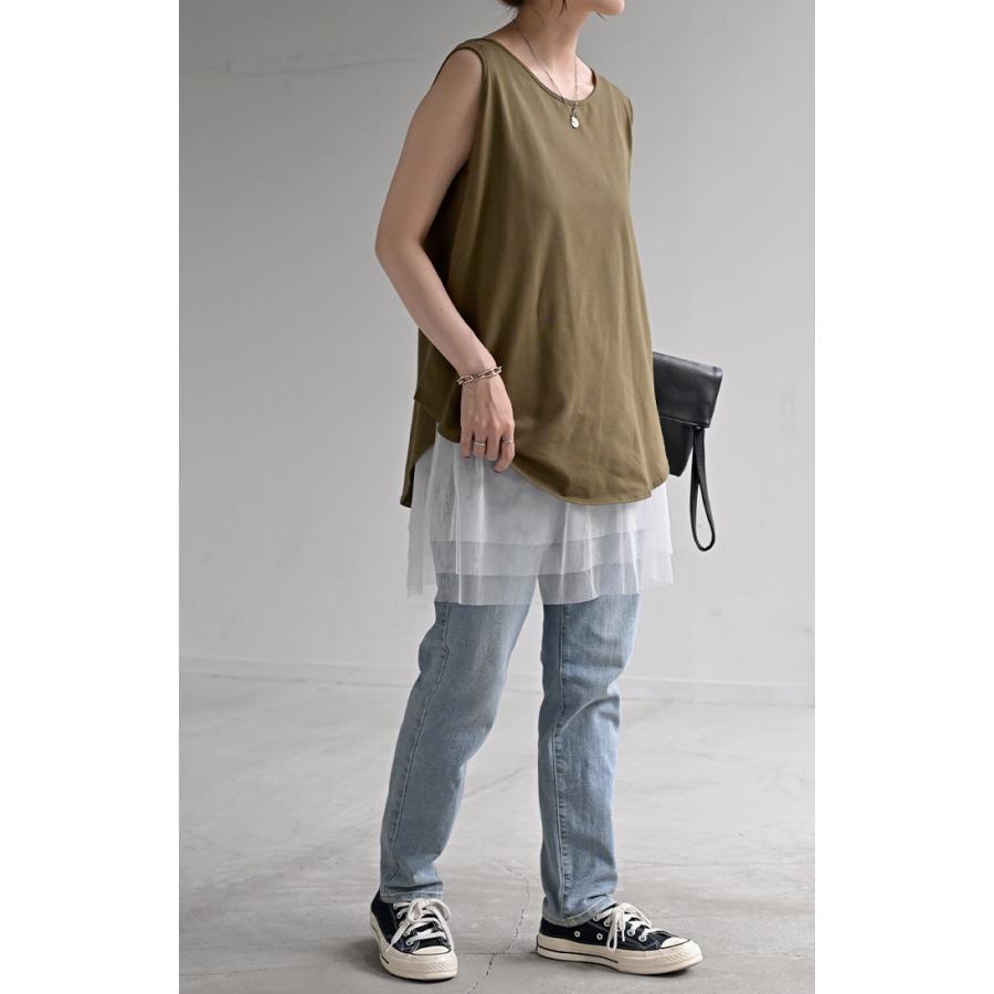 付け裾 チュール レイヤード レディース 重ね着風 つけ裾 付け裾 重ね着 透け スカート ボックス シフォン インナー フェイクレイヤード 腹巻 ゴム 体型カバー | HUG.U | 17