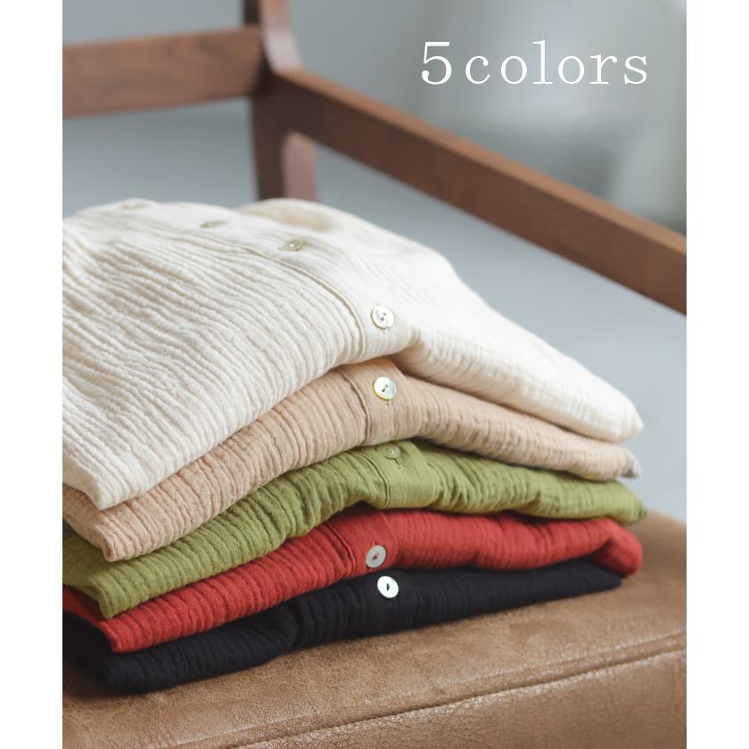 Tシャツ ダブルガーゼ 体型カバー レディース 綿100％ トップス ナチュラル ロング チュニック ブラウス ティーシャツ オーバーサイズ HUG.U