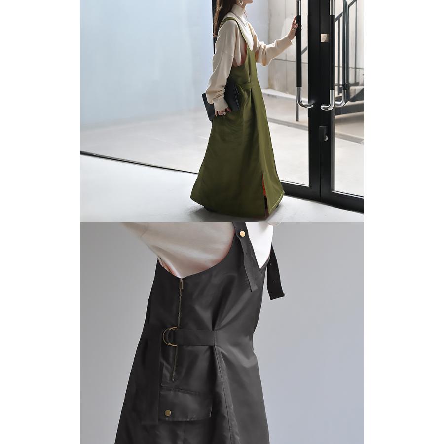 ワンピース MA-1 ジャンパースカート レディース ワンピ ロング ロングワンピース Aライン マキシ マキシワンピース | HUG.U | 16