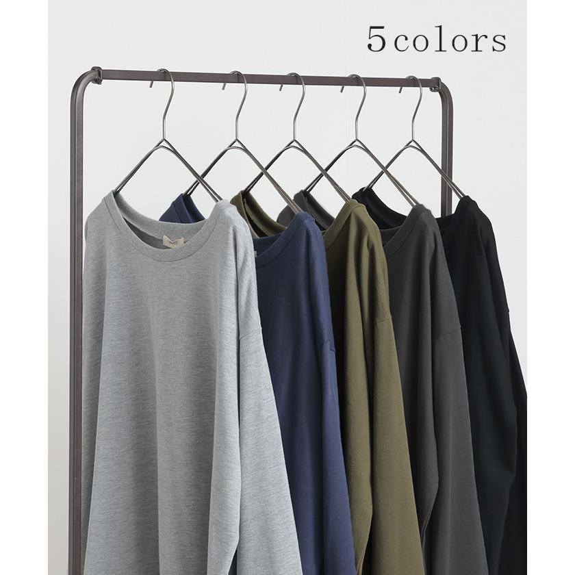 トップス ロンT レイヤード 風 レディース カットソー 重ね着 ティーシャツ 無地 長袖 Tシャツ ロング チュニック ビッグ ドルマン 大きいサイズ ゆる Uネック | HUG.U | 13