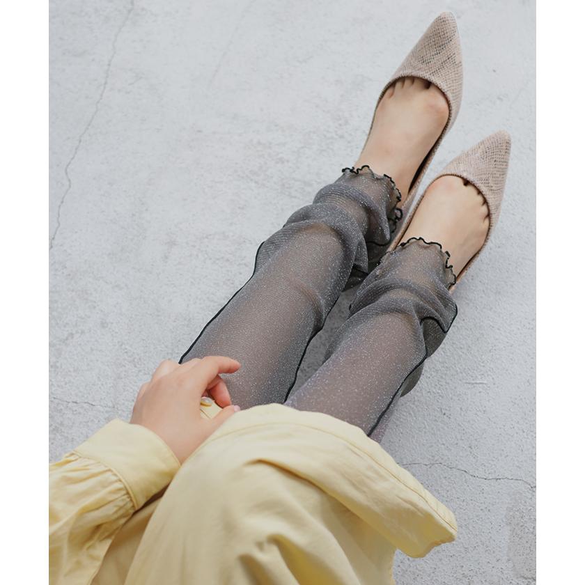 レギンス ラメ シアー スパッツ くしゅくしゅ ルーズ 下着 レギパン タイツ ロング インナー パンツ 大きいサイズ カットソーパンツ ボトムス レディース | HUG.U | 10