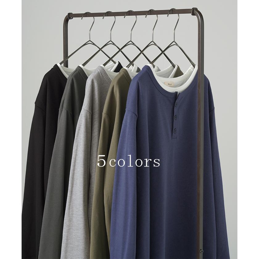 カットソー トップス ロンT Tシャツ 重ね着 風 レディース 長袖 レイヤード 風 チュニック 長い 付け裾 付け襟 | HUG.U | 13