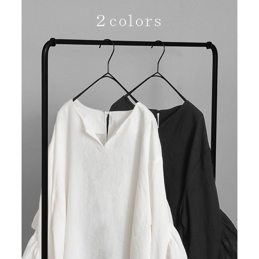 シャツ レディース トップス バックフリル フリル プルオーバー キーネック しわが目立ちにくい 体型カバー | HUG.U | 11