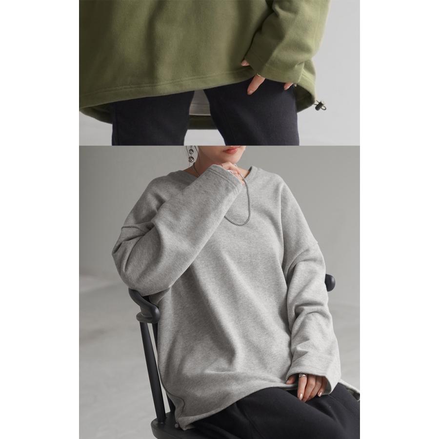スウェット レディース トップス ドロスト オーバーサイズ トレーナー ストレッチ 体型カバー シンプル | HUG.U | 26