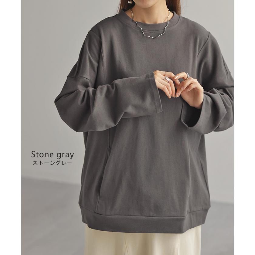 ★新品★Rene★長袖 チュニック トップス★36★グレー★ HUG.U トップス ロンT Tシャツ 綿100％ ロング レディース カットソー