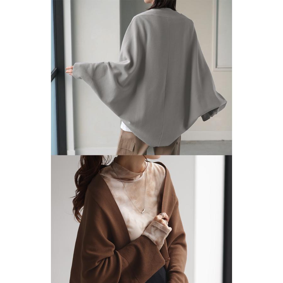 カーディガン ニット ボレロ レディース セーター 変形 カーデ トップス ニットカーディガン ドルマン ケープ アウター ライトアウター 長袖 羽織 ゆったり | HUG.U | 10