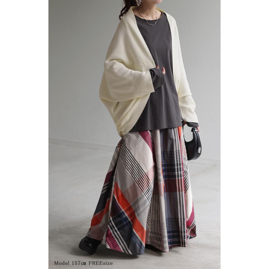 カーディガン ニット ボレロ レディース セーター 変形 カーデ トップス ニットカーディガン ドルマン ケープ アウター ライトアウター 長袖 羽織 ゆったり | HUG.U | 11