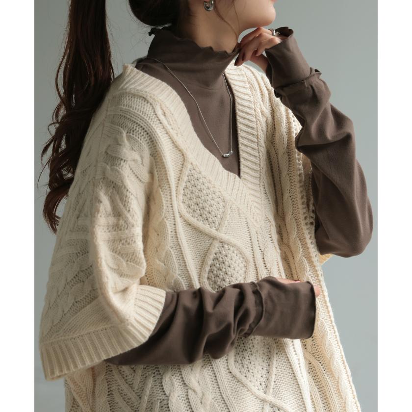 トップス 吸湿 発熱 レディース 微起毛 インナー メロー 無地 長袖 ロング ロンT ドルマン お尻が隠れる 指穴 ストレッチ チクチクしない ドロップショルダー | HUG.U | 08